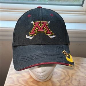 U of MN Golden Gophers Hockey Cap Black with Red and‎ Yellow Logo